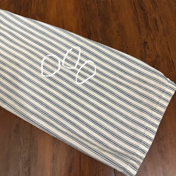 HEART'S DESIRE by Mary Grace Linen Top White Blue Striped Lagenlook - Picture 6 of 12